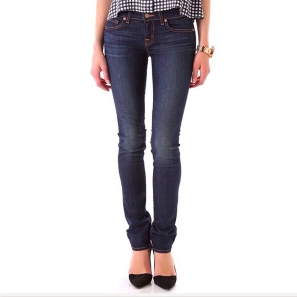J Brand Low-Rise Pencil Leg Ink Skinny Jeans Short Inseam Hemmed